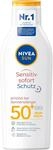 NIVEA SUN Sensitiv Sofortschutz Sonnenlotion LSF 50+ (200 ml), Sonnencreme mit LSF