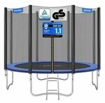 SONGMICS Trampolin &Oslash; 305 cm, Gartentrampolin f&uuml;r Kinder mit Sicherheitsnetz,