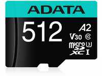 ADATA Premier Pro 512GB microSDXC/SDHC UHS-I U3 Class 10(V30S) Speicherkarte,...