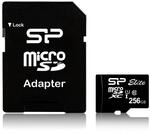 Silicon Power SP256GBSTXBU1 V10SP 256 GB Micro SDXC Speicherkarte mit SD Adapter