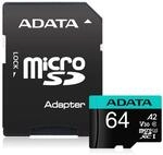 ADATA Premier Pro 64GB microSDXC/SDHC UHS-I U3 Class 10(V30S) Speicherkarte, schwarz