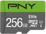 PNY Elite 256GB microSDXC-Speicherkarte + SD-Adapter, 100MB/s...