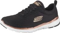 Skechers Damen Flex Appeal 3.0 First Insight Sneaker, Black Mesh Rose Gold Trim, 37