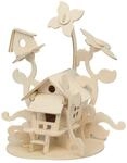 Marabu 317000000010 - KiDS 3D Holzpuzzle Feenhaus, mit 43 Puzzleteilen aus