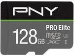 PNY PRO Elite 128GB microSDXC-Speicherkarte + SD-Adapter, 100MB/s