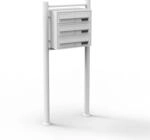 Wiltec 3er Briefkastenanlage wei&szlig; 513 x 270 x 1150 mm, Standbriefkasten mit 3