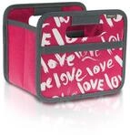 meori Faltbox Mini in Pink mit Motiv Love &ndash; Kleine Klappbox mit Griffen &ndash;