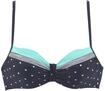 Lascana Damen B&uuml;gel-Bikini-Top mit Druck, verstellbare Tr&auml;ger, Miedereinsatz, Mix &
