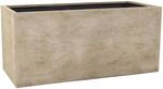 VIVANNO Pflanztrog Maxi 45x100x45 cm aus Fiberglas, Beige gestreift, wetterfest und