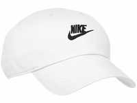 Nike Unisex Futura Washed Cap, White/White/Black, Einheitsgröße EU