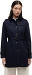 Tommy Hilfiger Damen Jacke Heritage Single Breasted Trench &Uuml;bergangsjacke, Blau