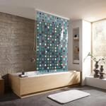 Kleine Wolke 3321721747 Duschrollo Leerkassette, 128 x 240 cm, Quadrate blau