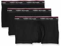 Tommy Hilfiger Herren 3er Pack Boxershorts Low Rise Trunks Baumwolle, Schwarz