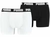 PUMA Men Basic Herren-Boxershorts (2er Stücke) Boxer-Shorts, 301-White/Black, M Pack