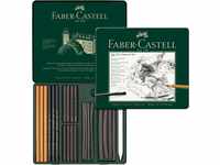 Faber-Castell 112978 - Pitt Kohle Set im Metalletui, 24-teilig