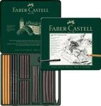 Faber-Castell 112978 112978-Pitt Kohle Set im Metalletui, 24-teilig, Einheitsgr&ouml;&szlig;e