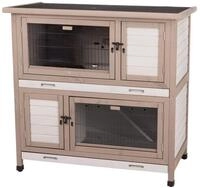 Trixie Natura Kaninchenstall mit Isolierung, 116 x 113 x 65 cm, grau