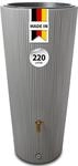 4rain Vaso Decor 2in1 Regentonne 220 Liter zinkgrau inkl. Pflanzschale
