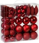 DEUBA&reg; Weihnachtskugeln 103tlg &Oslash; 3-8cm Kunststoff matt gl&auml;nzend Christbaumkugeln