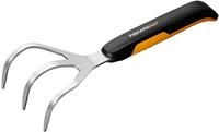 Fiskars Blumenrechen mit 3 Zinken, L&auml;nge: 32,3 cm, Breite: 9,2 cm, Schwarz/Orange,