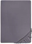 biberna Feinjersey Spannbettlaken 140x200-160x200 cm grau | 100% Baumwolle