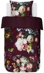 ESSENZA Bettw&auml;sche Fleur Burgundy Satin Blumen Bl&uuml;ten Gebl&uuml;mt Wendedesign