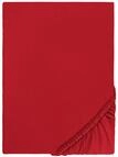 biberna Feinbiber Spannbetttuch 180x200-200x200 cm rot | 100% Baumwolle Flanell 