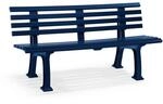 Parkbank aus Kunststoff - mit 9 Leisten - Breite 1500 mm, stahlblau - Sitzbank