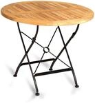 Sonnenpartner OXFORD Klapptisch rund 90 cm Eisen und Teakholz