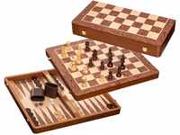 Philos 2520 - Schach-Backgammon-Dame-Set, Feld 50 mm, Königshöhe 88 mm