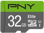 PNY Elite microSDHC-Speicherkarte 32GB + SD-Adapter, 100MB/s...