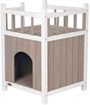 Trixie 44093 natura Cat's Home mit Balkon, 45 &times; 65 &times; 45 cm, grau/wei&szlig;