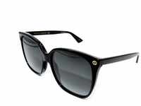 Gucci Damen GG0022S 001 Sonnenbrille, Schwarz (Black/Grey), 57