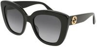 GUCCI Womens GG0327S Sunglasses, Black-Black-Grey, 52