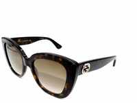 Gucci Unisex – Erwachsene GG0327S-002-52 Sonnenbrille, Dunkel Havana, 52
