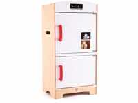 Hape E3153 - Weißer Kühlschrank mit Gefrierfach, Spielzeug-Kühlschrank mit vielen