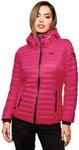 MARIKOO Damen Jacke Steppjacke &Uuml;bergangsjacke mit Kapuze gesteppt B600
