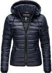 Navahoo Damen leichte &Uuml;bergangsjacke Steppjacke mit Kapuze Lulana Navy Gr. XL