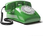 Opis Technology 60s Cable Retro Telefon mit W&auml;hlscheibe, Gr&uuml;n | Mechanische