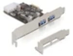 Delock PCI Express Karte > 2 x extern USB 3.0 Typ-A Buchse, Schwarz, 89243