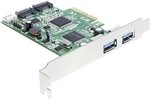 Delock PCIe Express Karte SATA 6Gb/s 2X intern SATA und 2X extern USB 3.0, x4