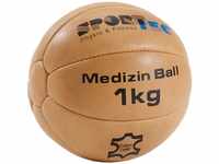 Sport-Tec Medizinball Fitnessball Gewichtsball Rehaball aus Echtem Leder 19 cm,...