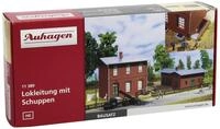 Auhagen 11389 11389-Lokleitung mit Schuppen, bunt