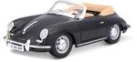 Bburago Porsche 356B Cabrio, schwarz, 19cm - Modellauto 1:24 Die-Cast