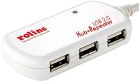 ROLINE USB 2.0 4-Port Hub mit Repeater, 12 m