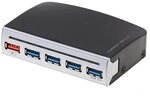 Delock 4 Port USB 3.0 Hub, 1 Port USB Strom intern/extern schwarz