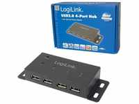 Logilink USB 2.0 Hub mit 4-Ports aus Metall in schwarz