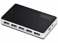 DIGITUS USB-Hub - 10 Ports - High-Speed USB 2.0 - 480 MBit/s - Plug&Play -