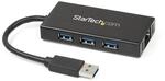 StarTech.com 3 Port USB 3.0 Hub mit Gigabit Ethernet Adapter aus Aluminium -