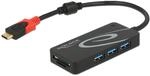 DeLock Externer USB 3.1 Gen 1 Hub USB Type-C > 3 x USB Typ-A + 2 Slot SD Card...